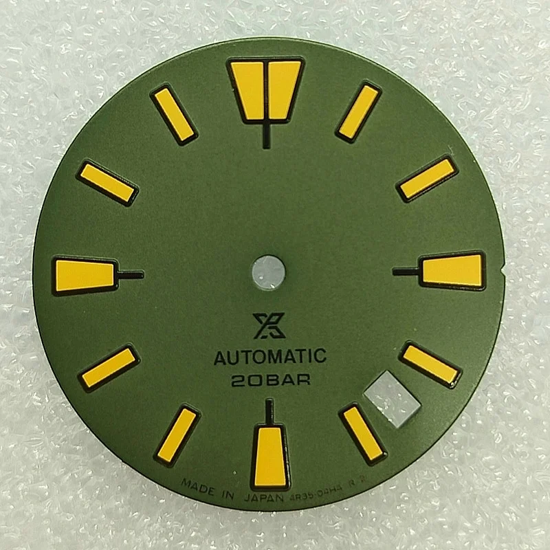 NH35 Dial Black Blue Army Green Vintage Dial NH36 Modification Date Green Luminous Mechanical Dial 28.5mm Fits NH35 Movement