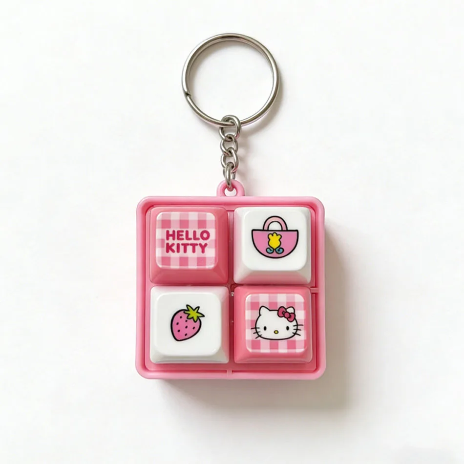 Cartoon Sanrio Pendant Keychain Keys Button Keycap Keyboard Caps DIY Keyboard Pass The Time Foursquare Keychain Backpack Pendant