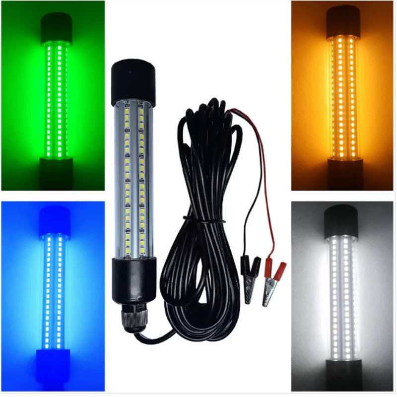 Portable Led Underwater Fishing Light Fish Finder Lamp Warterproof Boat Lights Multiple Colors Available for Enhanced Visibi