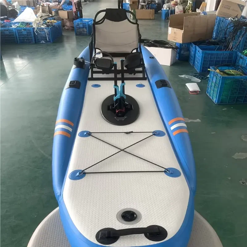 Water Racing Pedals Kayak Inflatable Surfboard Pedal Style Floating Paddle Board Beginner Water Skateboard
