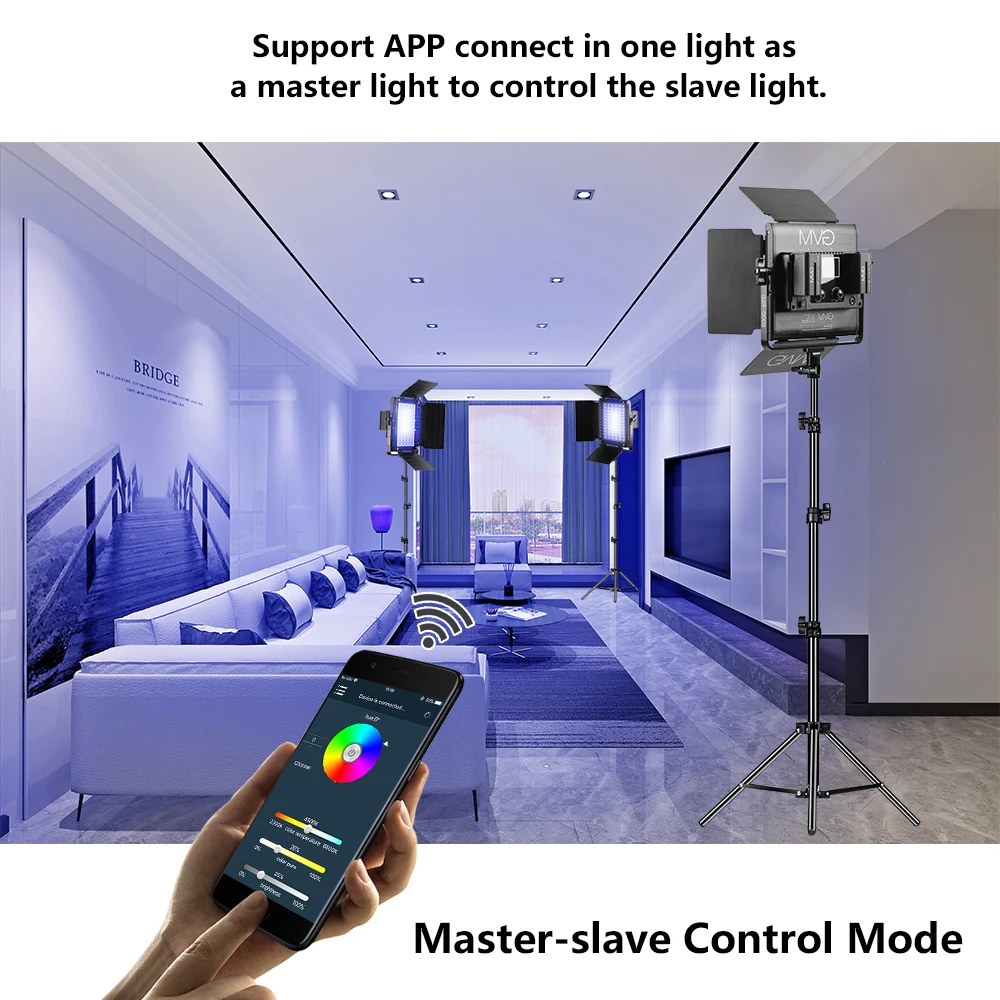 Imagem -03 - Gvm 800d Rgb Led Video Light Kit de Iluminação de Vídeo com Tripé Controle App 40w Iluminação de Fotografia para Estúdio 1pc