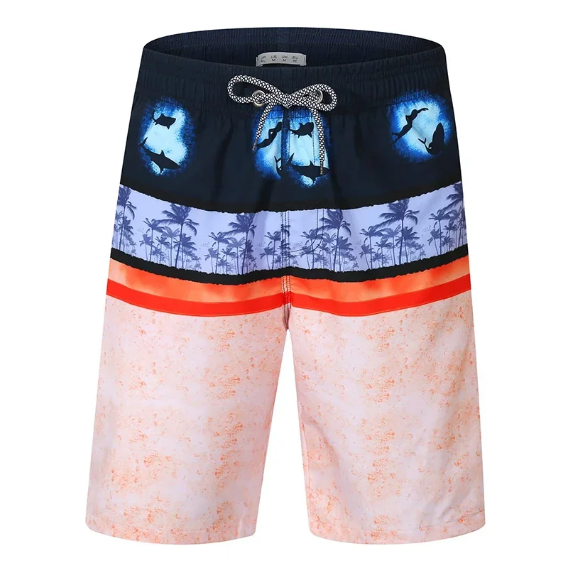 Gradient Stripes Graphic Swim Trunks For Men Colorful Splicing 3D Printed Short Pants Summer Hawaii Surf Swimsuit Beach Shorts