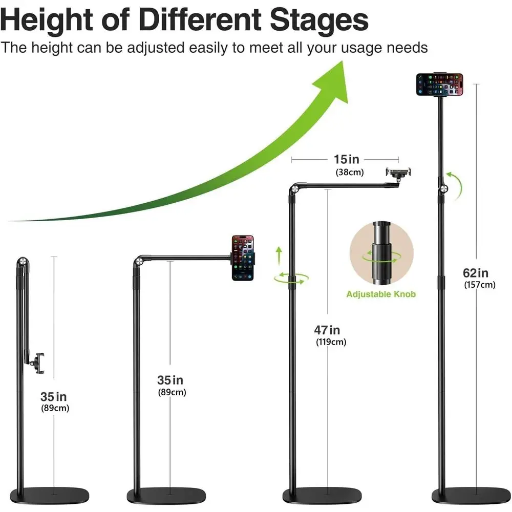 360 ° حامل دوار قابل للتعديل لهاتف iPhone 15/14/13/12، مكتب/سرير/كرسي/حامل أرضي، حامل هاتف عالمي #4