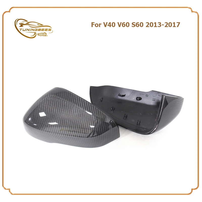 Add on/Replacement Style Carbon Fiber Side Door Rearview Mirror Cover For Volvo V40 V60 S60 2012 2013 2014 2015 2016 2017