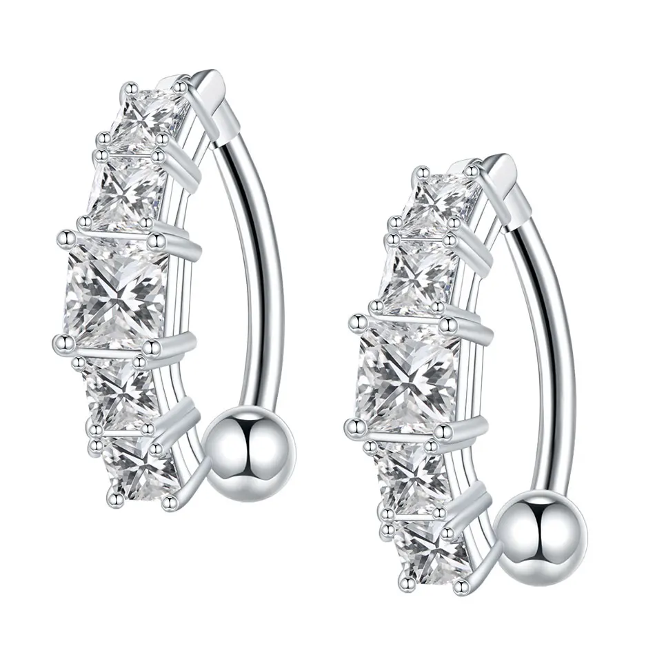 1/5PCS Steel 14G Reverse Belly Button Ring Clicker Navel Piercing for Women CZ Butterfly Navel Barbell Rings Sexy Jewelry