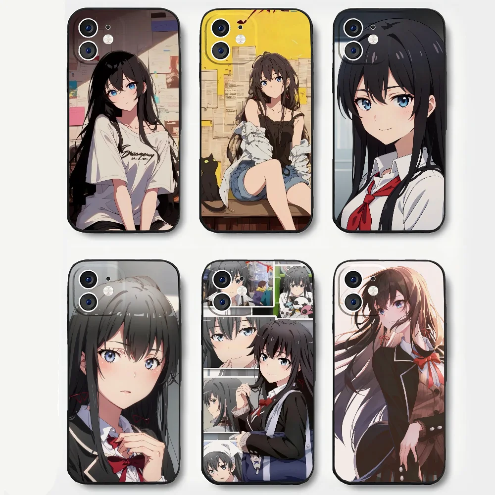 Yukinoshita Yukino Animation My Teen Romantic Comedy SNAFU Phone Case For IPhone 16 15 14 13 Pro Max 11 12 Mini 2022 Black Sil