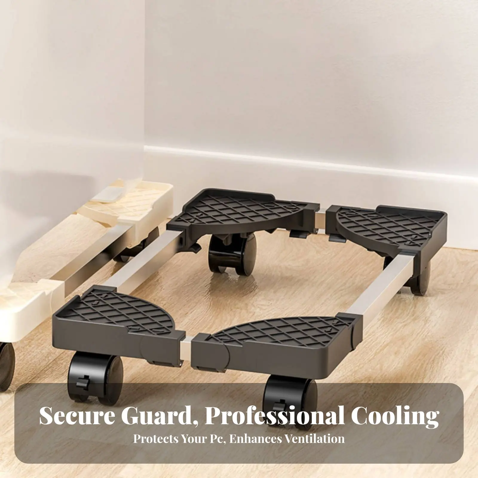 Movable Computer Chassis Stand Locking Caster Wheels Adjustable Computer Chassis Stand Adjustable PC Case Stand Lockable Casters