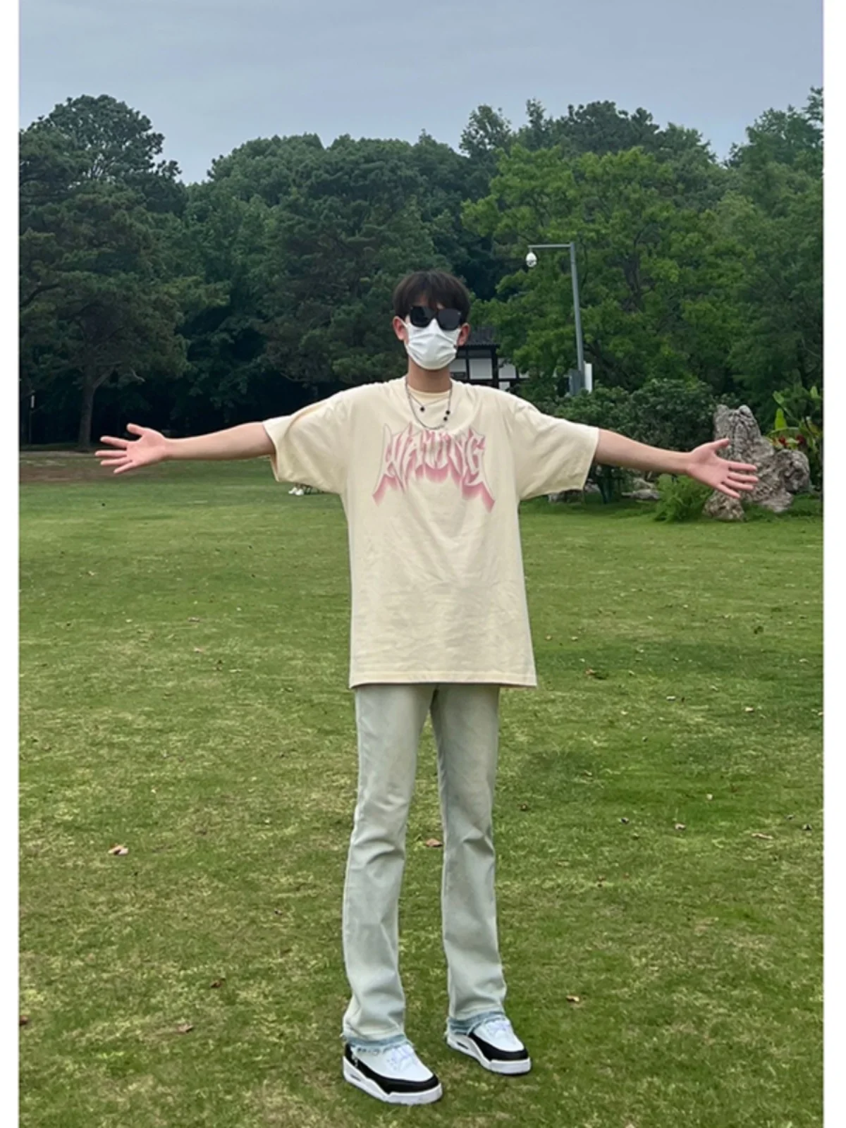 

Американские ретро-джинсы цвета муд-кор (грязно-коричневый) в стиле High Street, широкие брюки для мужчин, увеличивающие рост, модные молодежные брюки для создания стильного образа (OOTD)