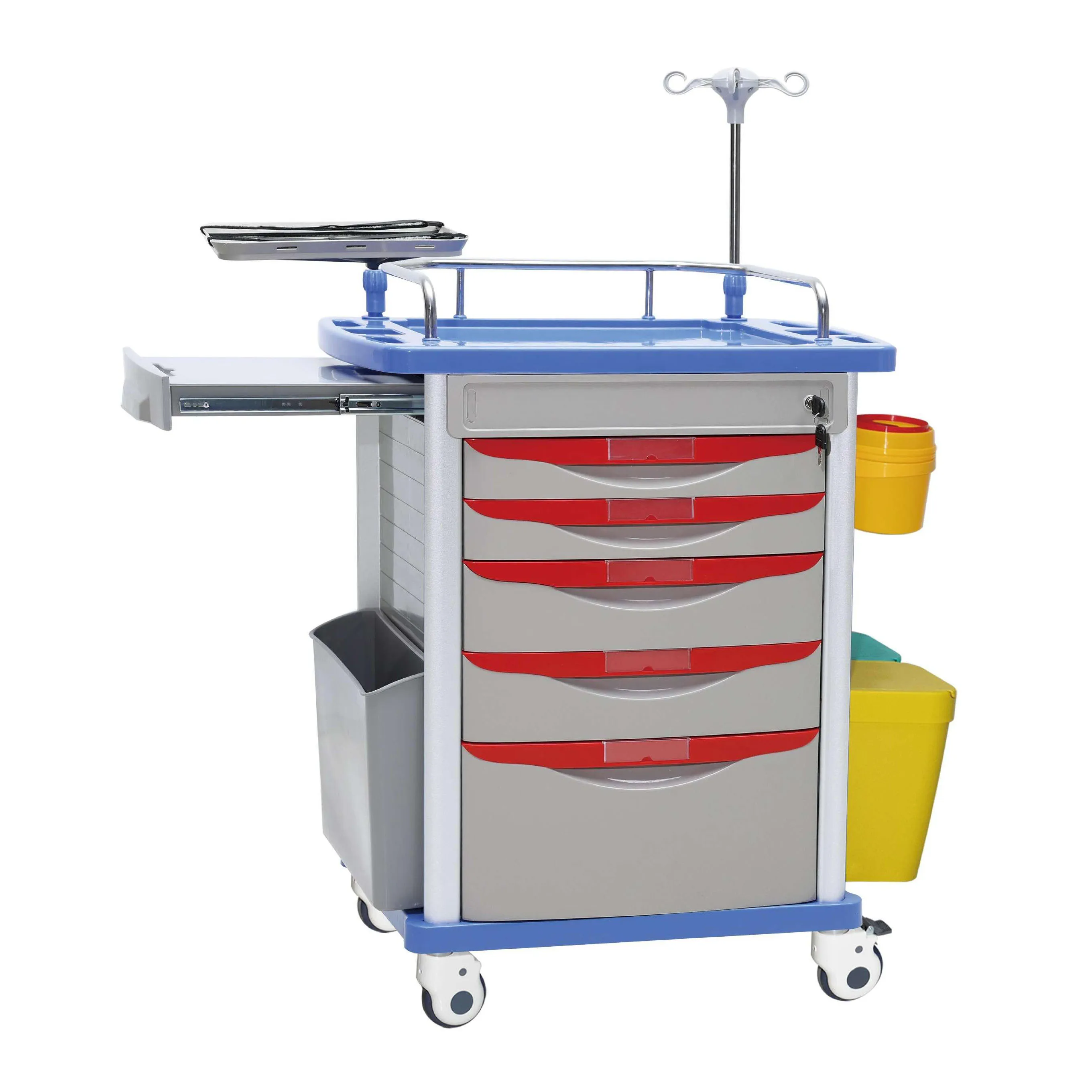 

Emergency Cart Medical Trolley Stainless Steel and ABS for Clinics and Hospitals Rescue Cart
