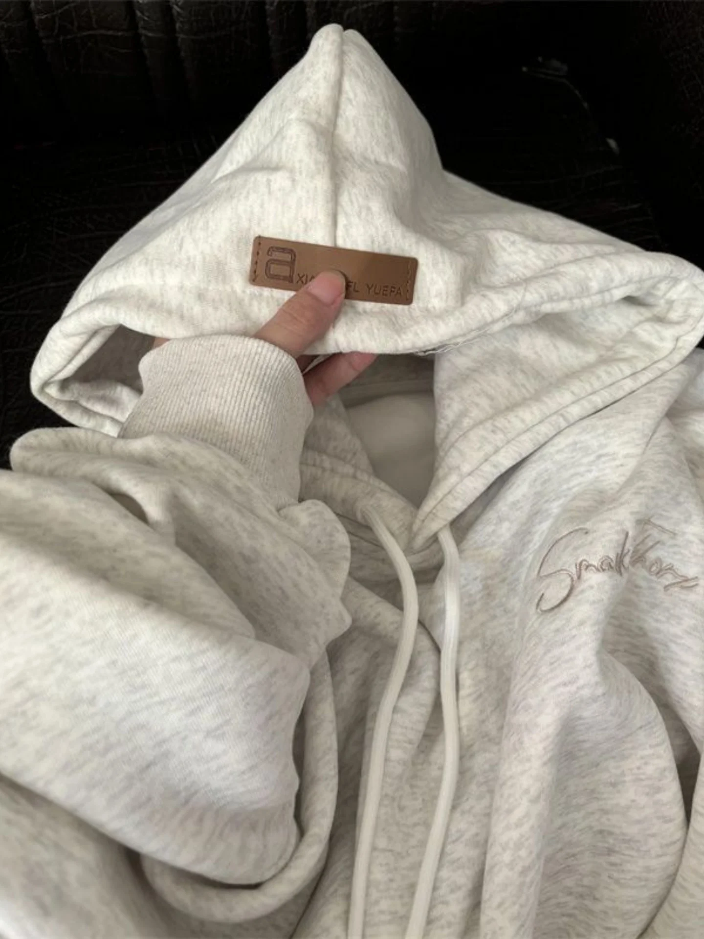 

Женская толстовка оверсайз с вышитыми буквами в американском стиле, на флисовой подкладке, осенне-зимняя, в корейском повседневном стиле