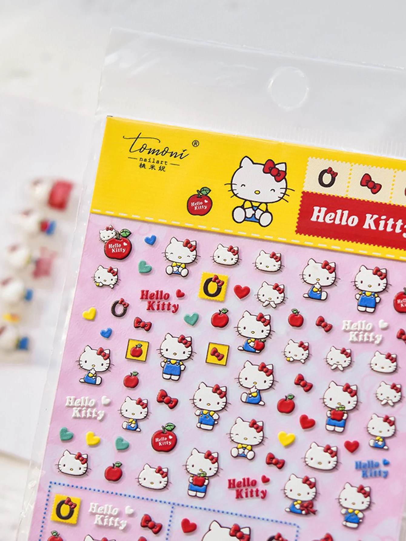 1PC Sanrio Hello Kitty Nail Stickers   Adhesive  Long Lasting   Easy Remove Nail Art Accessories  Student  Manicure sticker