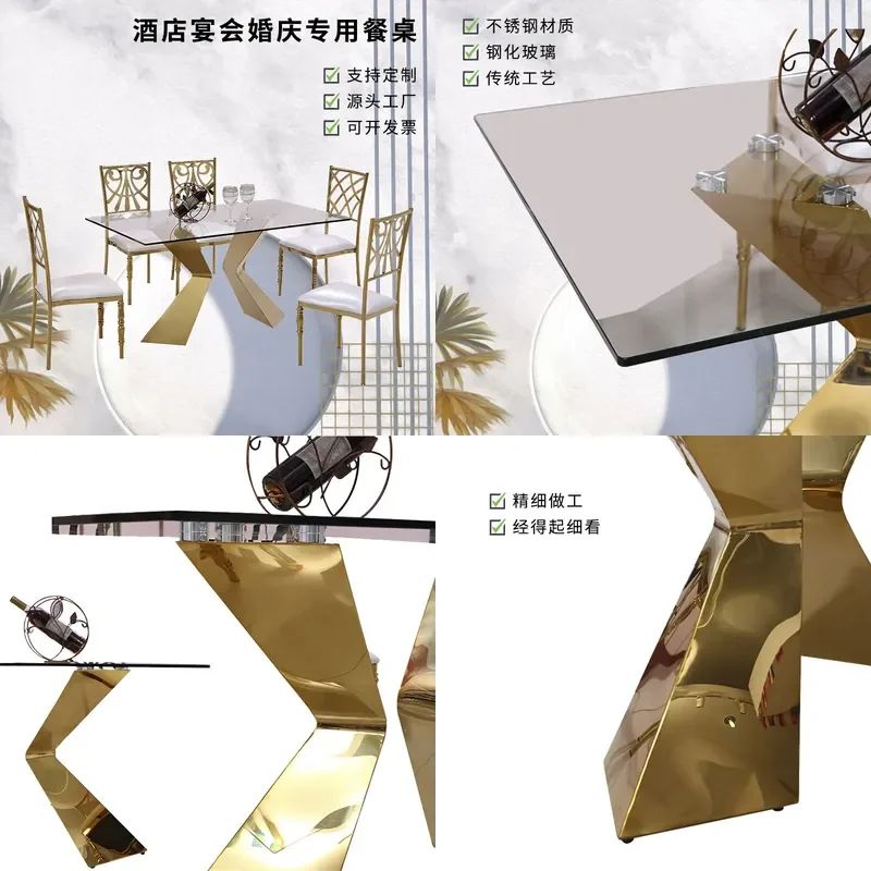 Western Style Stainless Steel Wedding Table for Hotel Banquet Outdoor Foreign Wedding
