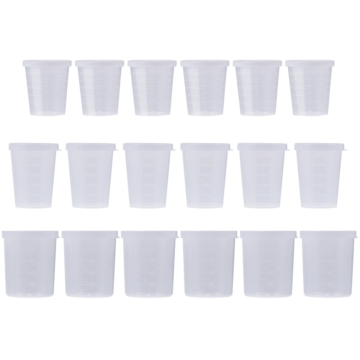 

30pcs Plastic Measuring Cup Pp Graduated Clear Lab Kitchen Baking Measuring Tool Set For Cooking Laboratory Use