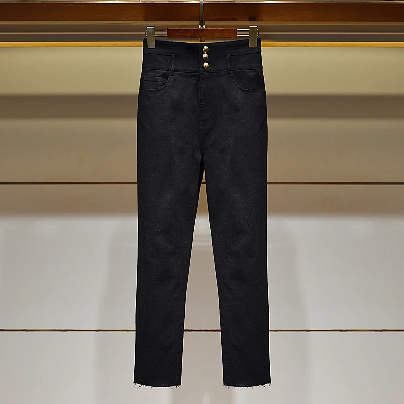 スリムフィット ハイウエスト ブラデニムジーンズ レディース 秋新作 Sle JOOvaブランド レディース プレミアム ファッション スタンドフィット ウェアド生地