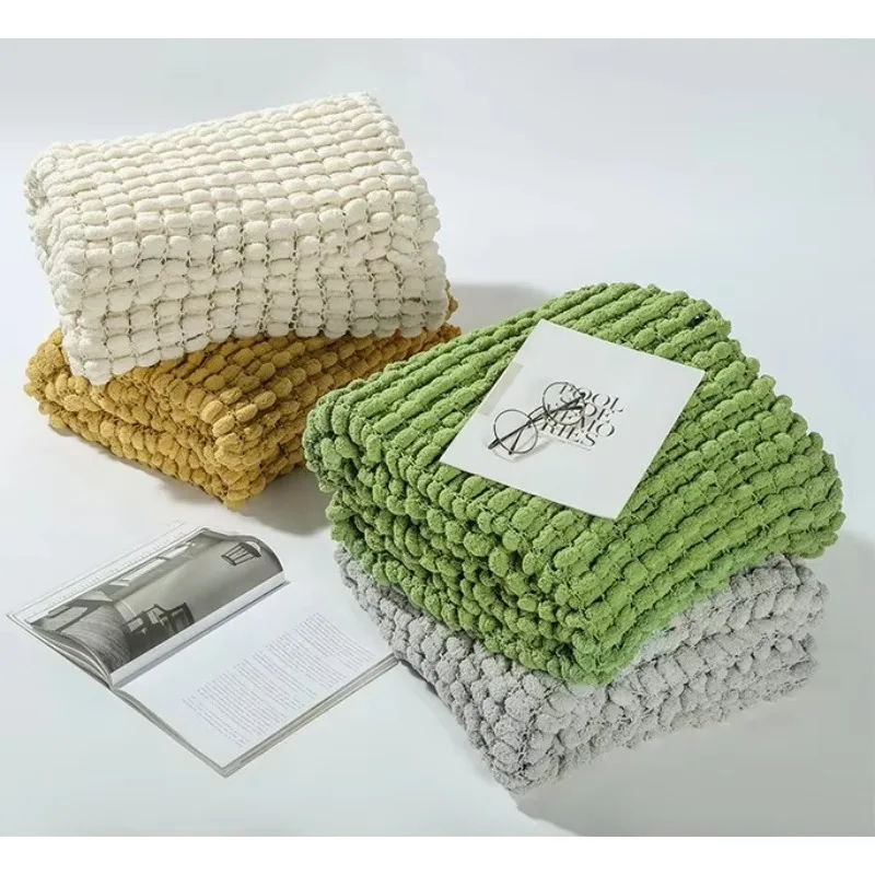 New Design High Quality Breathable Sofa Bedding Nap Heavy Handmade Polyester Knit Throw Blankets for Home Decor