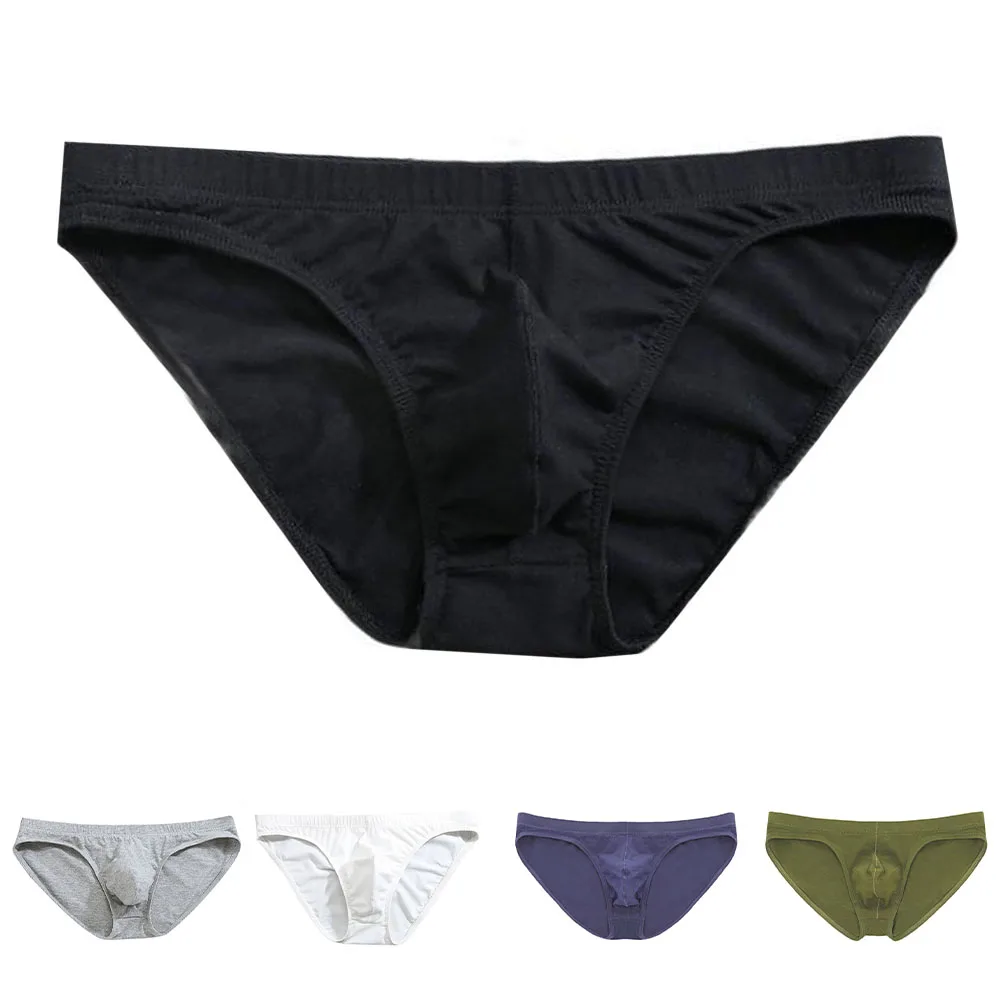 

Breathable Underwear Black Men Underpants Classic Style Comfortable Fit Pouch Style Solid Color Stretchy Fabric