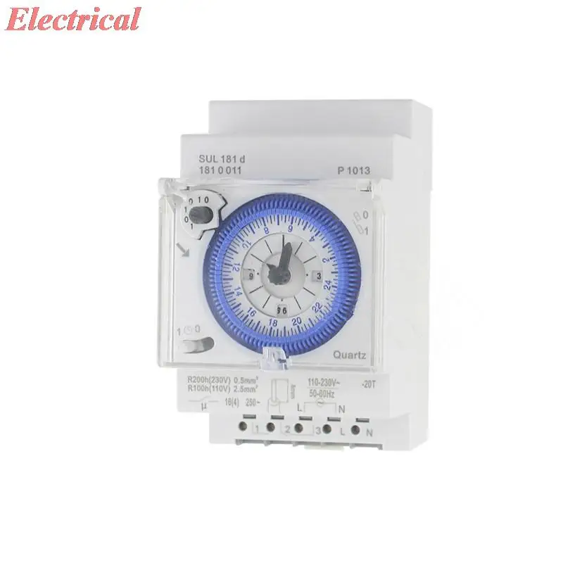 

1 шт., 220 В переменного тока, аналоговый таймер с 24 КОЛЬЦАМИ, интервал 15 минут, механический переключатель управления временем, таймер для монтажа на DIN-рейку, часы 16A, 250 В