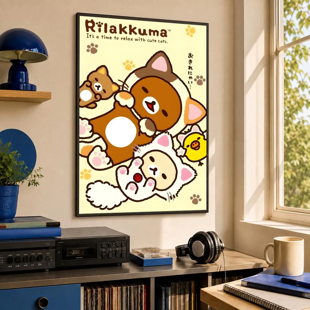 Character R-Rilakkuma Poster HD PP Waterproof Wall Decor for Living Room Bedroom Gaming Room Cafe Unique Gift