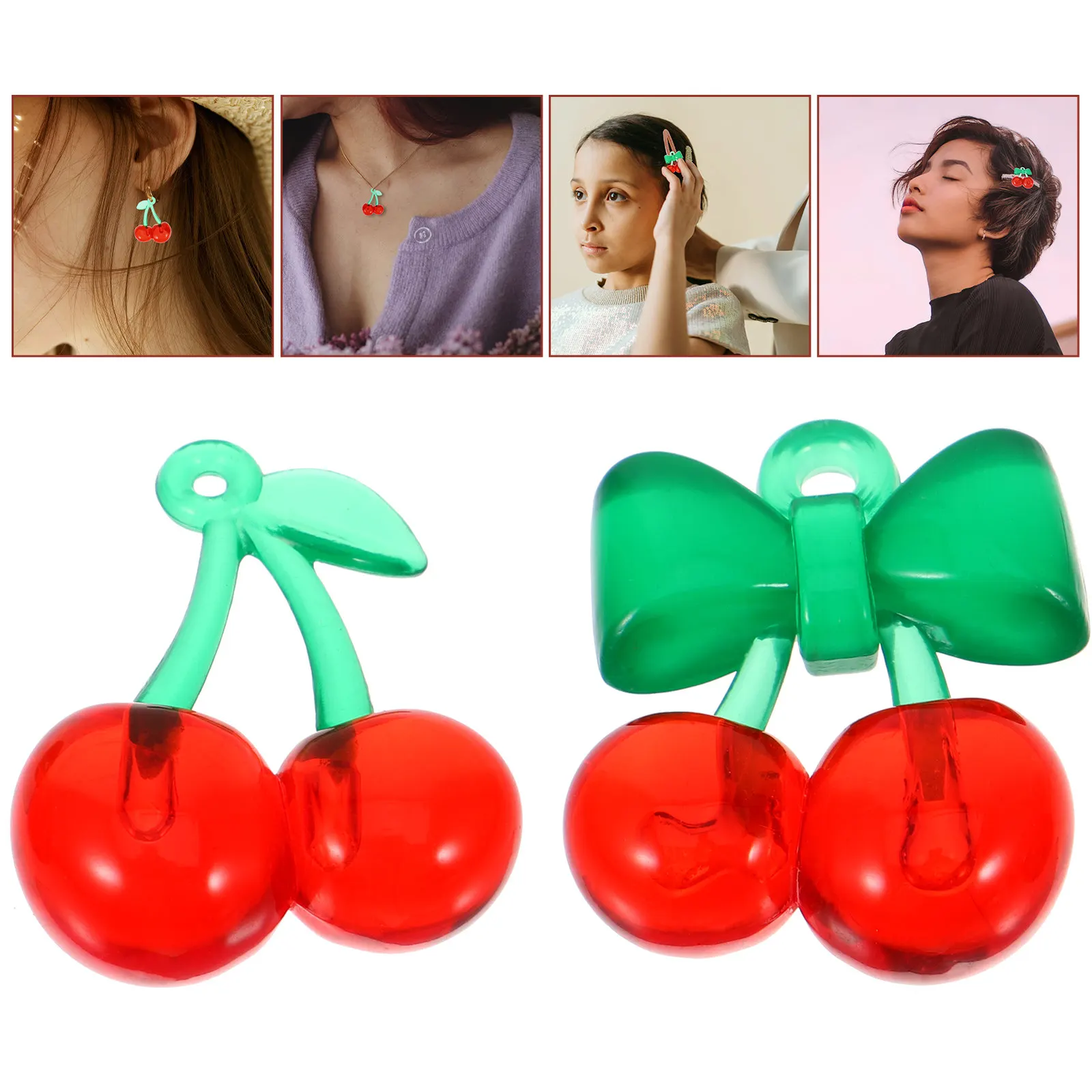 10 Pcs Necklaces Cherry Earring Charms for Decoration Bracelet Pendant Jewelry Bracelets Making Bulk