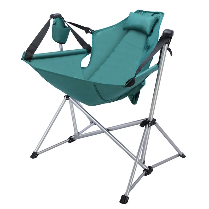 

Outdoor camping rocking chair portable folding outdoor camping moon chair courtyard leisure swing fishing