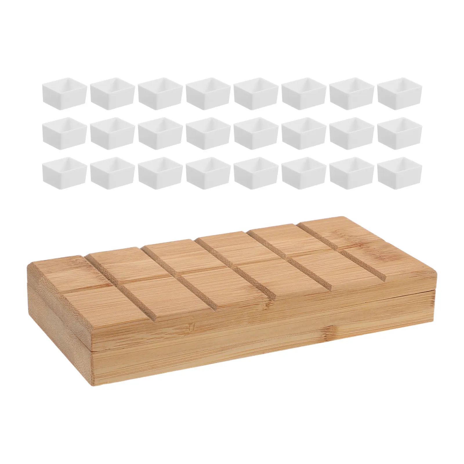 Wooden Watercolor Palette Box 24 Half Pans Paint Mixing Tray Magnet Cover Portable Paint Palette Storage Case for Artists