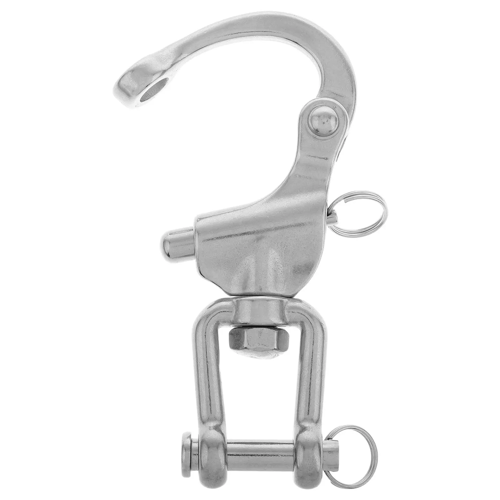 Swivel Snap Hook Stainless Steel Rotating Spring Carabiner Heavy Duty Fixed Eye for Industrial Marine Outdoor Camping Gear