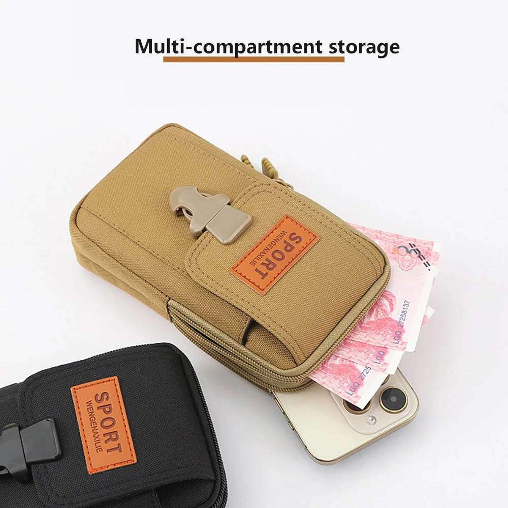 Man Belt Pouch Mobile Phone Bag, Phone Holster Bag,Mountaineering Waist Pack Storage Bag,Suitable for Sports and Commuting