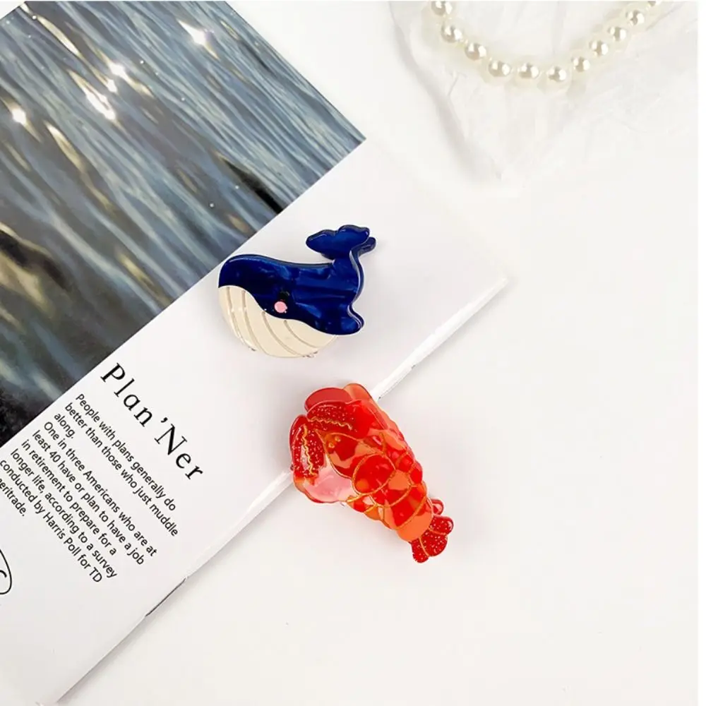 Headdress Cartoon Small Hair Claw Clip Whale Acetate Ocean Series Hairpin Hair Accessories Sea Horse Barrette Girls