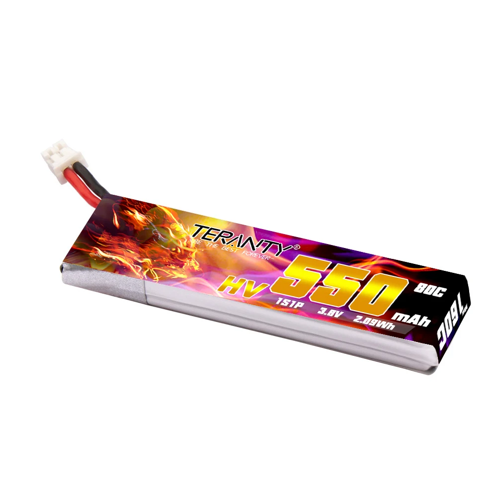 TERANTY 1S 3.8V 550mAh 80C/160C Lipo Battery With PH2.0 Plug for TINY8X Blade Inductrix FPV QX2 120S Beta75S BetaFPV Drone Parts