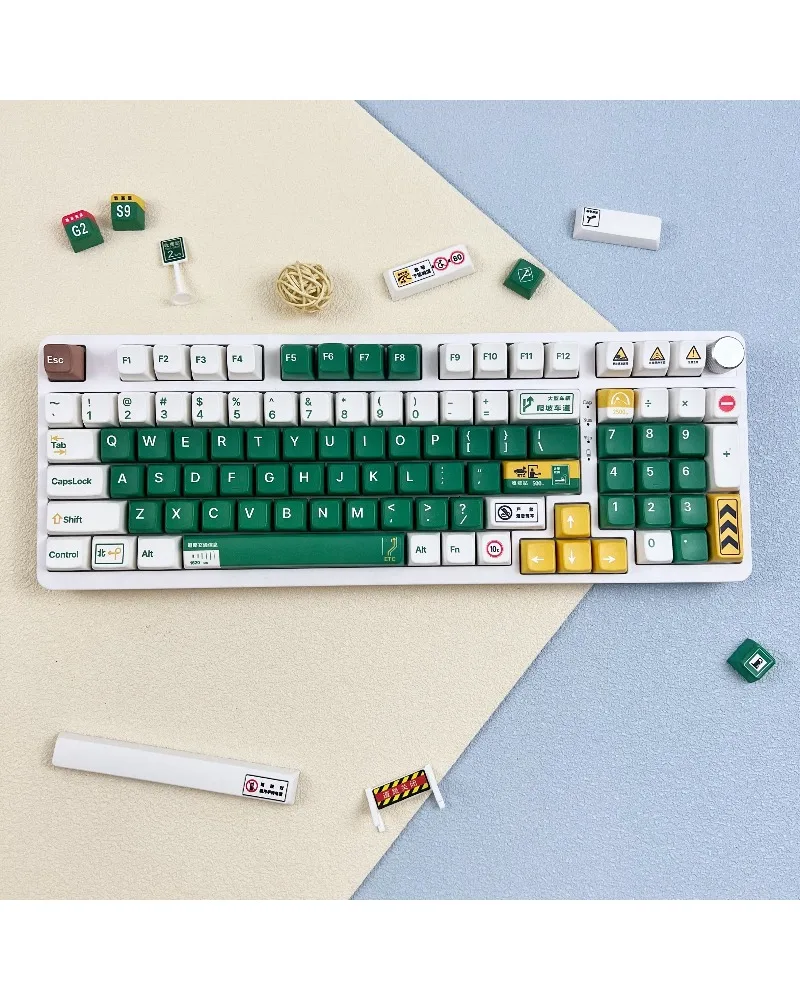 Highway green travel MDA keycap opaque full five-sided thermal sublimation customization