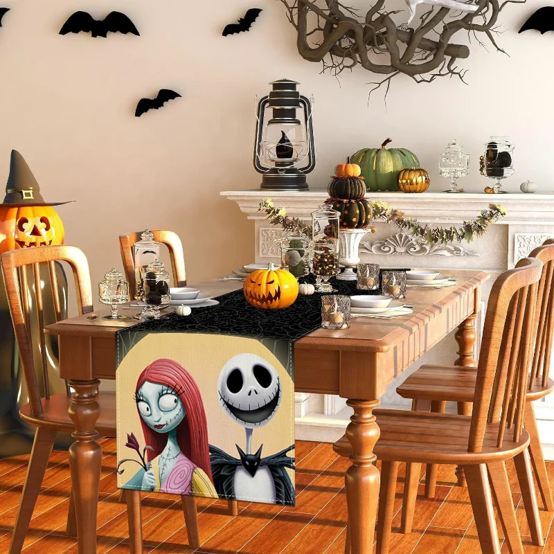 Disney The Nightmare Before Christmas Jack Skellington Sally Tablecloth Birthday Party Decorate Dining Room Christmas Tablecloth