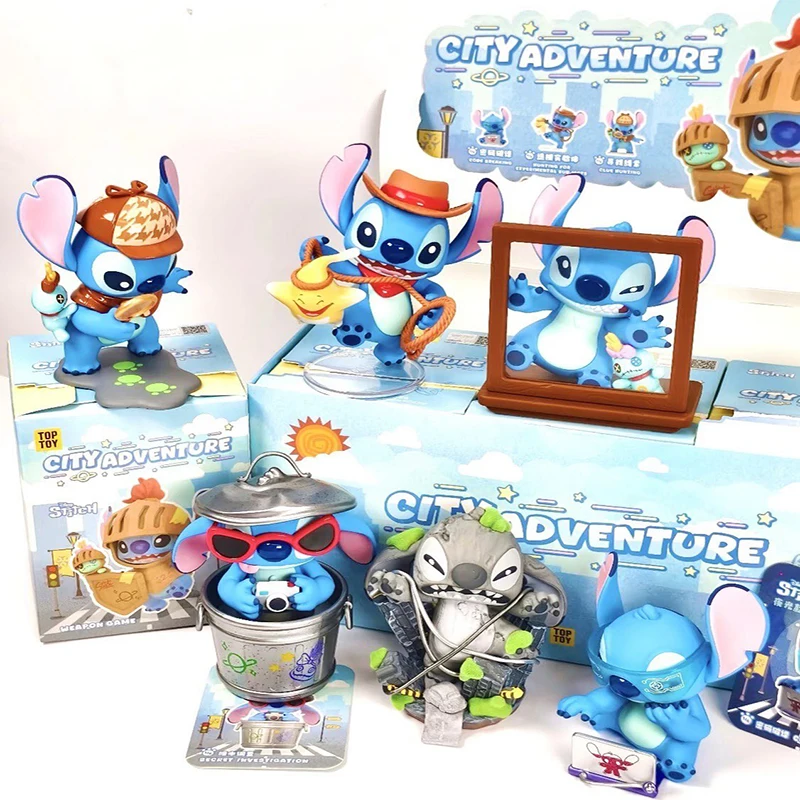 

Дитни Аниме Стич Город Приключения Серия Слепая Коробка Модная Коллекционная Игрушка Модное Игровое Украшение Настольный Подарок Для Мальчиков
