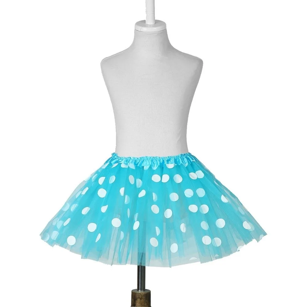 Ballet Dancewear Polka Dot Print Tutu Skirts Puffy Loose Tulle Dance Pettiskirt with Lining Layered Princess Skirt Adult