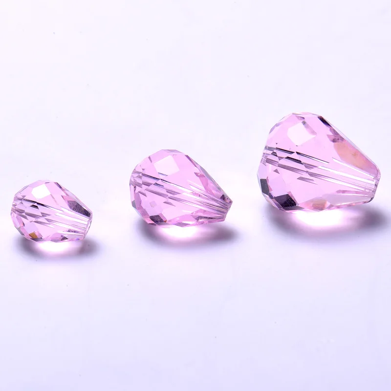 AAA 100pcs 8x6mm Teardrop Shiny Glass Crystal Spacer Pear Bead for Women Jewelry Making Bracelets Earrings Drop Accessory