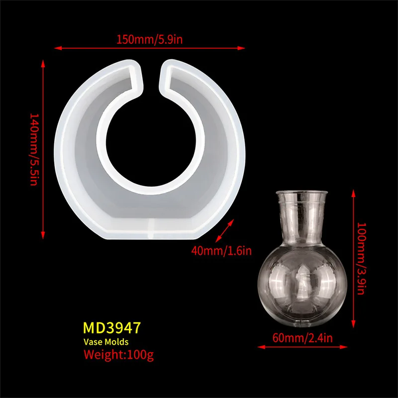 Vase Frame Crystal Epoxy Silicone Mold DIY Plant Hydroponic Flower Vase Desktop Ornament Flower Silicone Mould