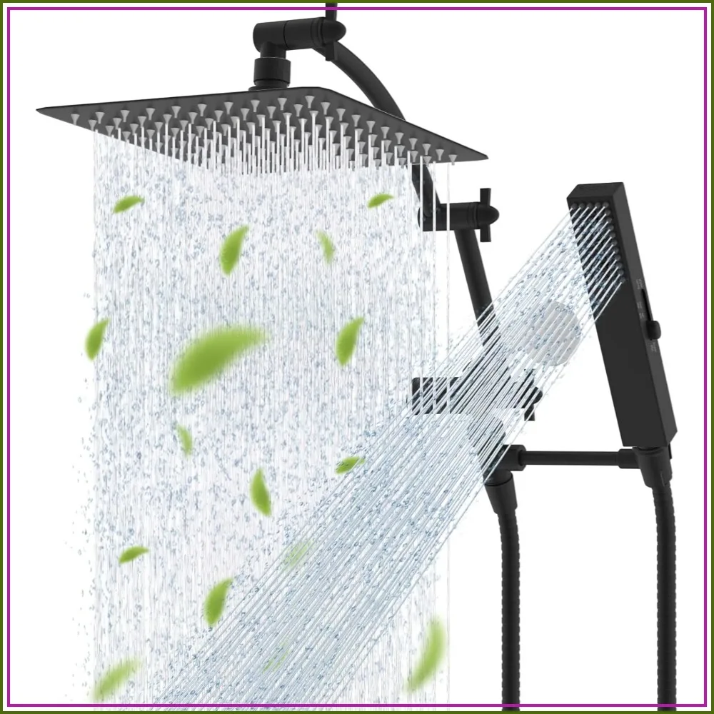 High Pressure Rainfall Shower Head Combo
