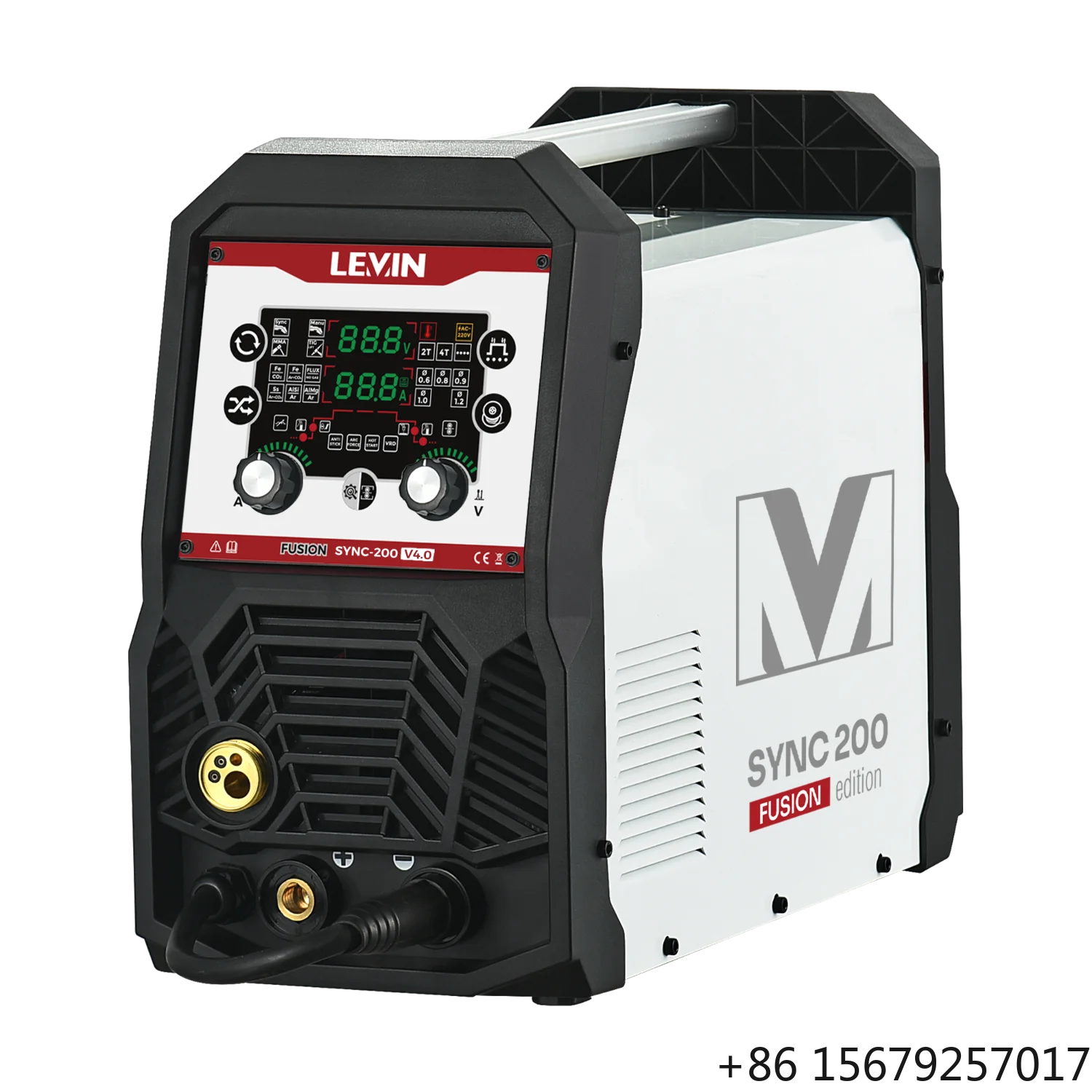 Levin FUSION SYNC-200 V4.0 4 in 1 Synergic MIG Welder 200A Gas Gasless MIG MAG MMA TIG IGBT Inverter Welding Machine Kit