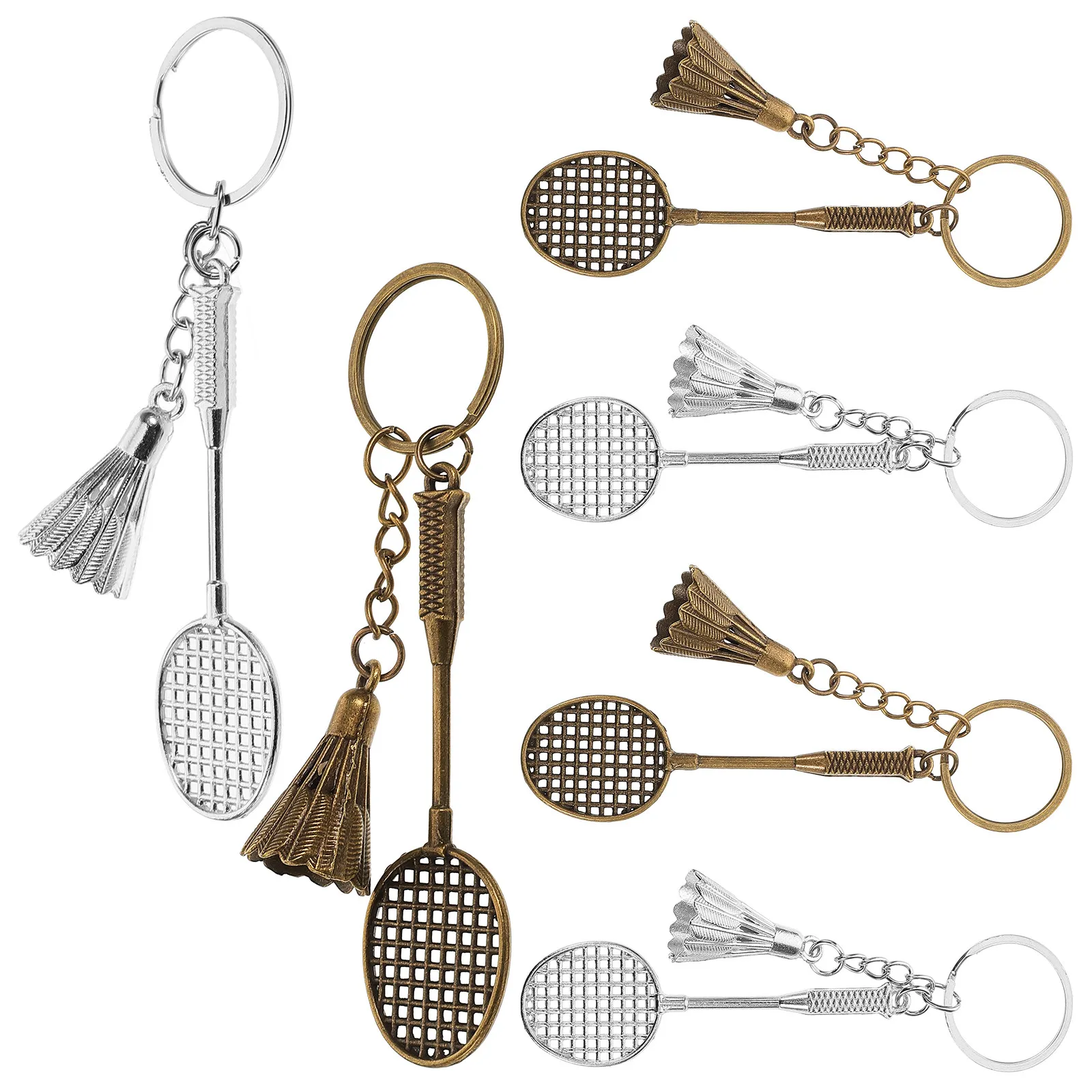 

Набор из 6 металлических брелоков для бадминтона: подвески-воланы из нержавеющей стали для сумок, рюкзаков и ключей, для игроков в бадминтон
