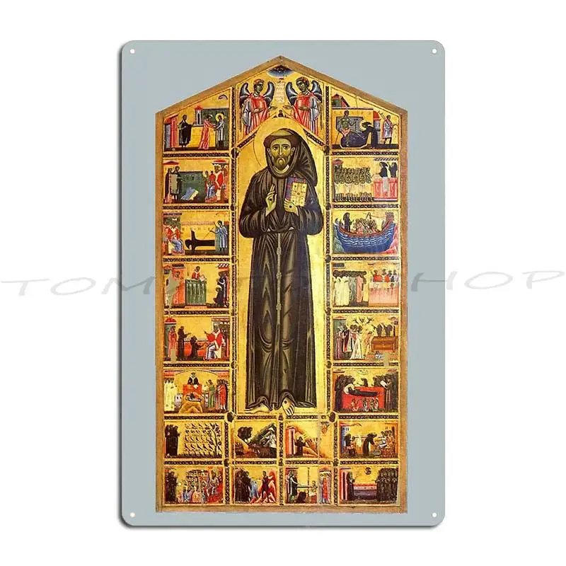Saint Francis Of Assisi And Scenes From His Life 13Th Century Metal Plaque Poster Cinema Bar Cave Wall Cave Club Printing Tin Si