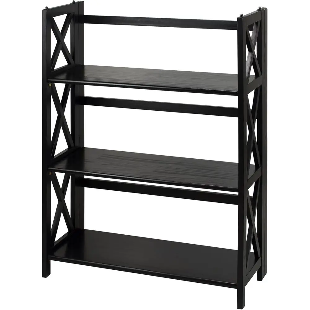 

New Black Montego 3-Tier Folding Bookshelf