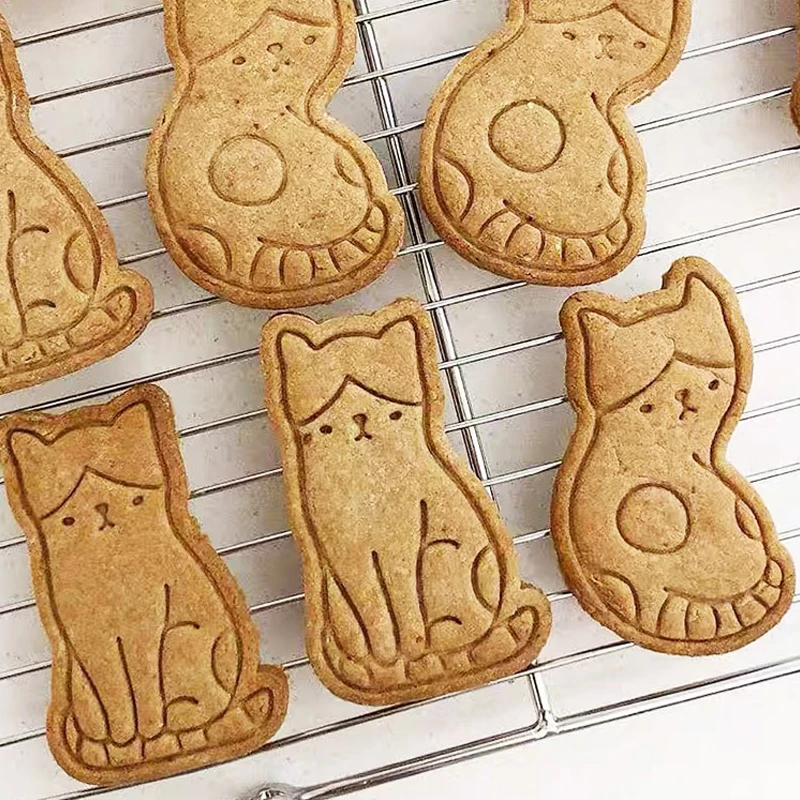 Cute Cat Shaped Biscuit Cutters Pet Kitten Animal Birthday Cake Decorating Tool Fondant Frosting Cookies Mold Baking Accessories