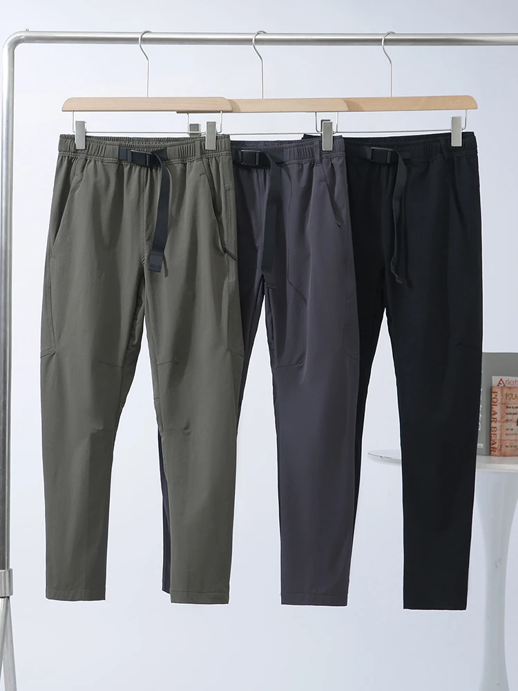 

Быстросохнущие летние тонкие водонепроницаемые повседневные брюки для активного отдыха, свободные, прямого кроя, с эластичным поясом, универсальные мужские длинные брюки