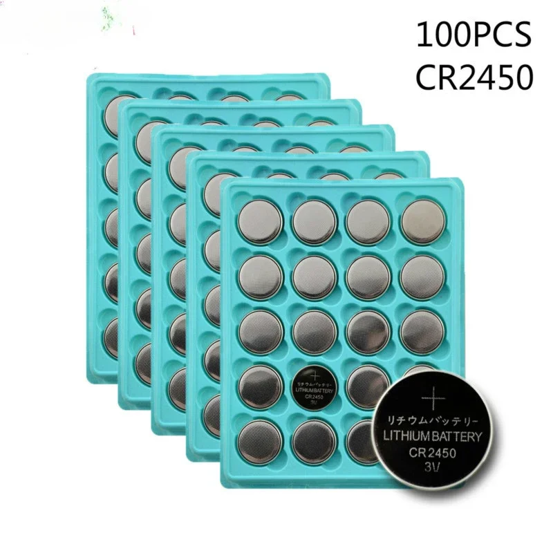 100Pcs CR2450 Button Batteries KCR2450 5029LC LM2450 Cell Coin Lithium Battery 3V CR 2450 For Watch Electronic Toy Remote