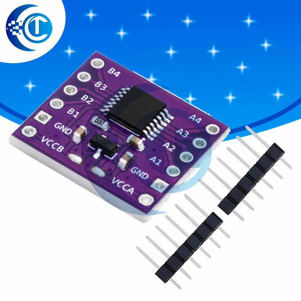 CJMCU-401 TXB0104 4-Bit Bidirectional Level Shifter, 3.3V Auto Sensing Translator Board, Built-in ESD Protection