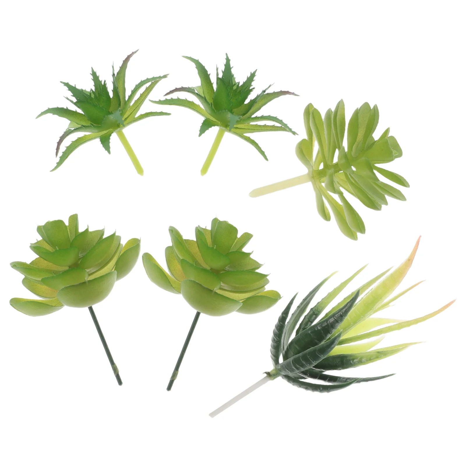 6pcs Artificial Succulents Plants Mini Plastic Potted Succulents Decorative Faux Small Plant Cute Miniature Greenery Ornaments