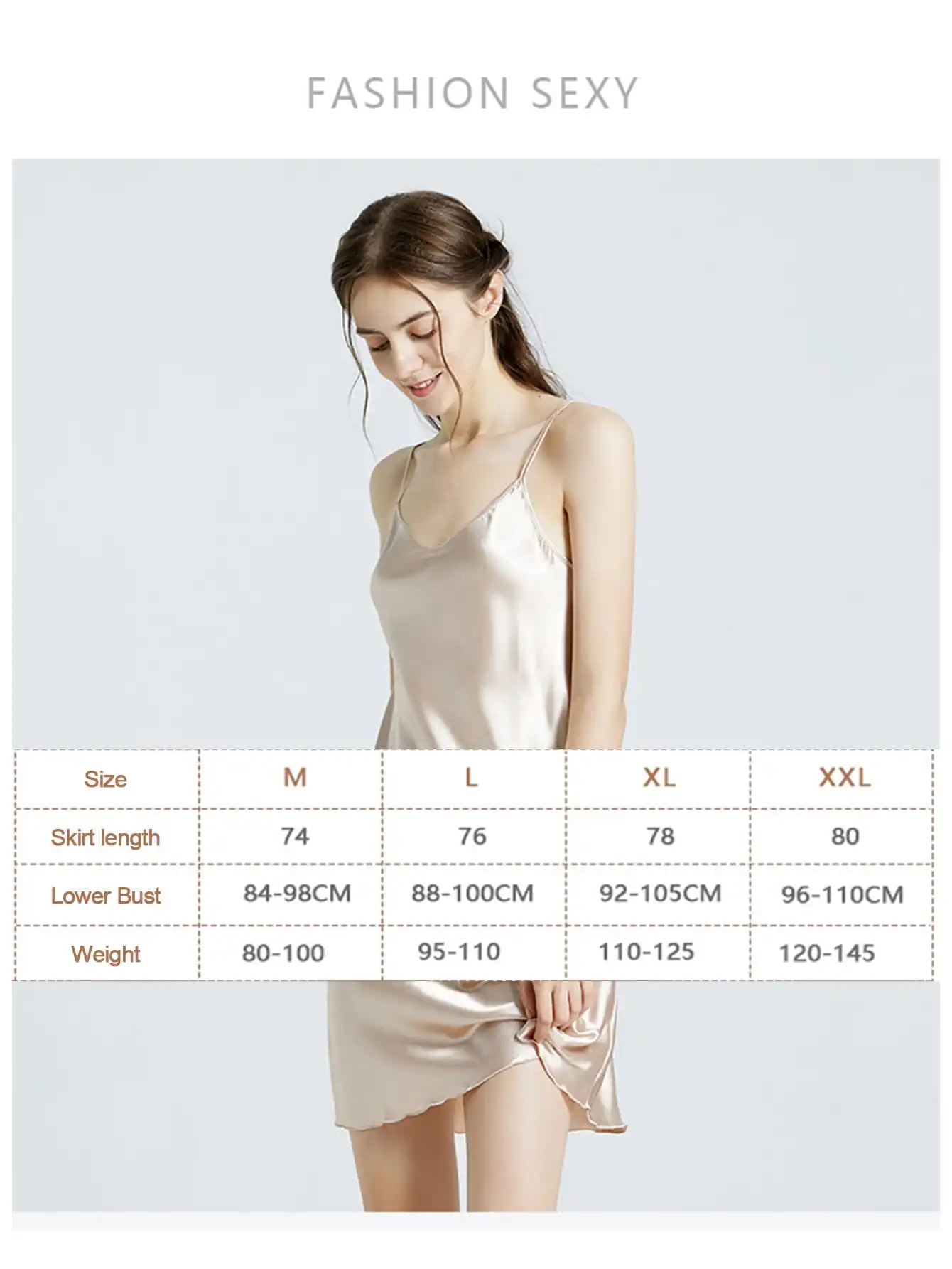 ZZH Thin suspender imitation silk nightgown sexy ice silk vest women bottom skirt for external wear