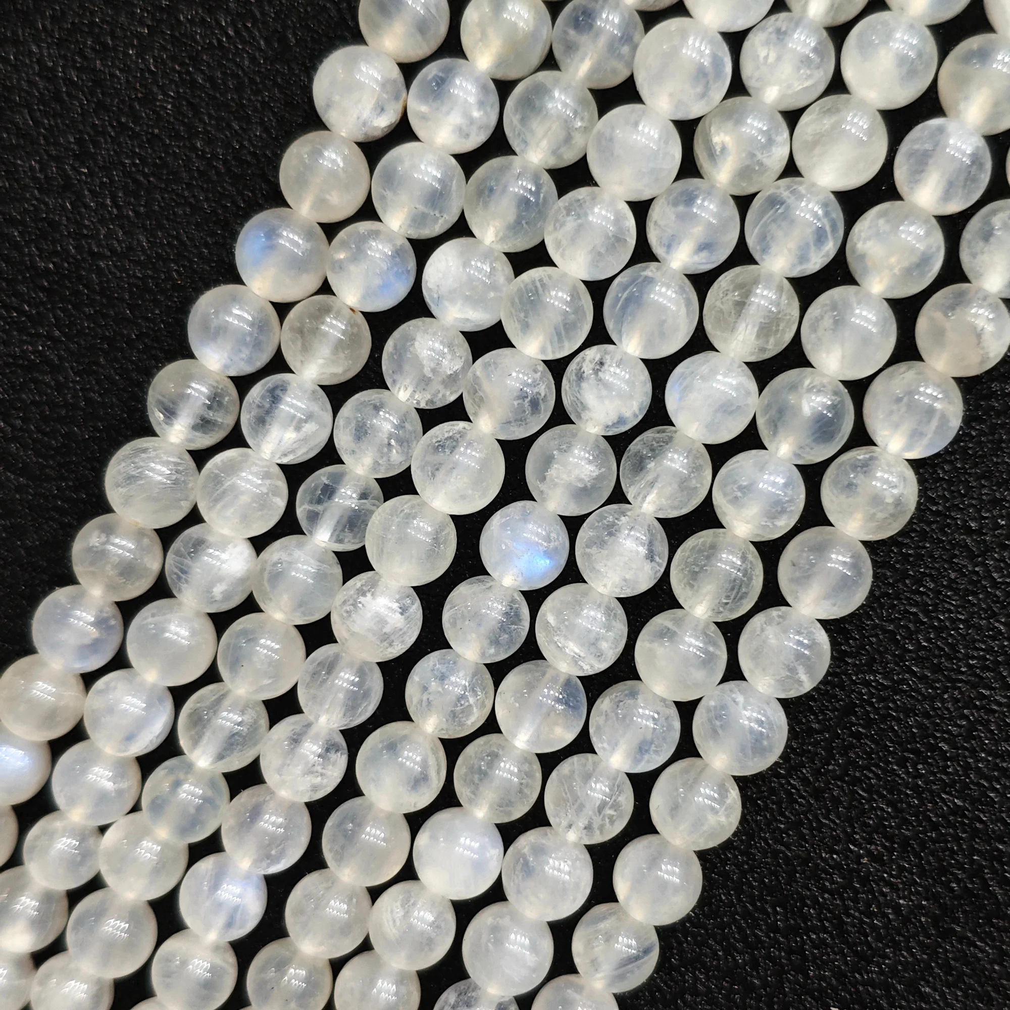 Natural Blue Moonstone Beads 6mm 8mm 10mm 12mm Round Loose Gemstone Strand for DIY Jewelry Making Craft Supplies