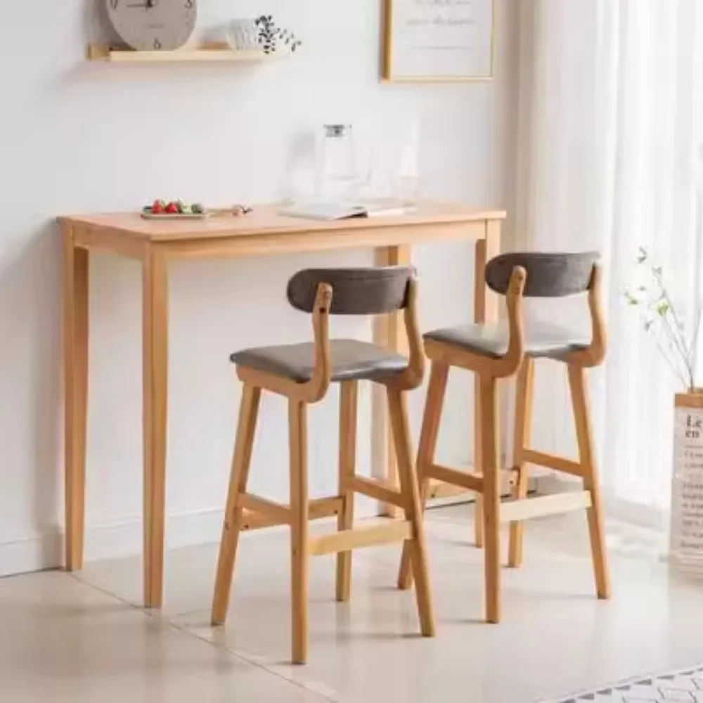 American Wooden Bar Chair Retro Gaming Bedroom Kitchen High Chairs Comfortable Unique Tabourets De Bar Interior Decorations