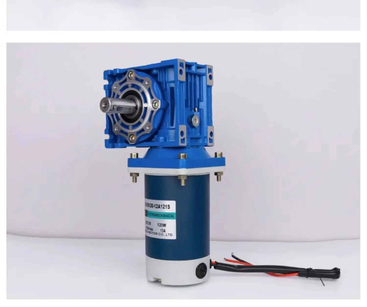 12V 24V 120W NMRV40 DC Worm Gear Motor with Single Output Shaft RV40 with Self-Locking Function Adjustable Speed CW CCW