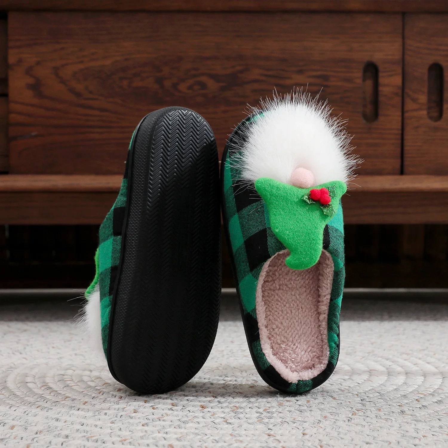 Santa Claus new year Fluffy Plush Slippers men House Christmas Cartoon Winter Shoes women Flat Home Warm Indoor Footwear Slipper
